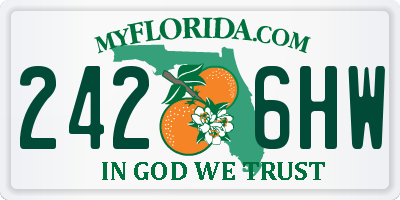 FL license plate 2426HW