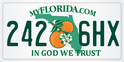 FL license plate 2426HX