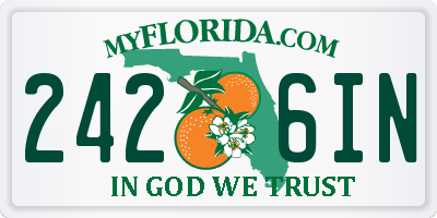 FL license plate 2426IN