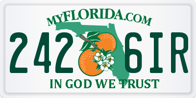 FL license plate 2426IR