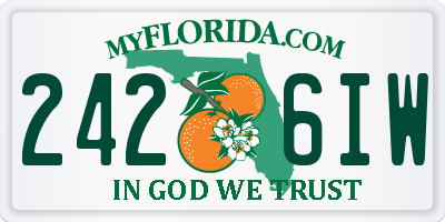 FL license plate 2426IW