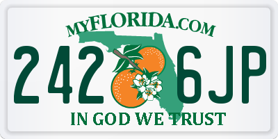 FL license plate 2426JP