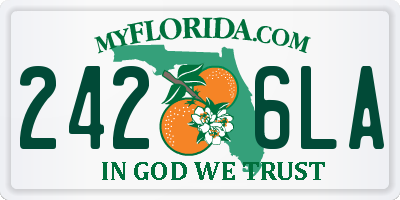 FL license plate 2426LA