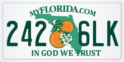 FL license plate 2426LK