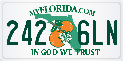 FL license plate 2426LN