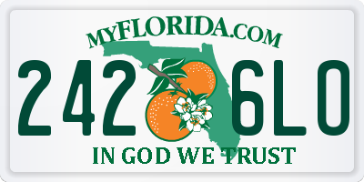 FL license plate 2426LO