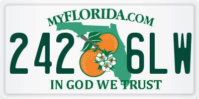 FL license plate 2426LW