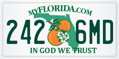 FL license plate 2426MD