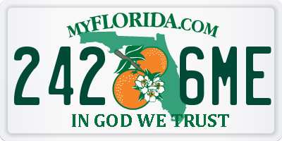 FL license plate 2426ME