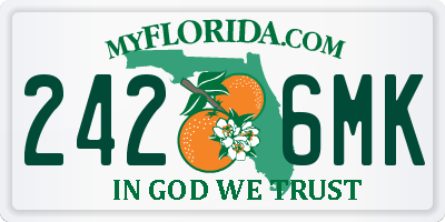 FL license plate 2426MK
