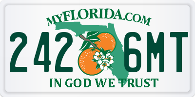 FL license plate 2426MT
