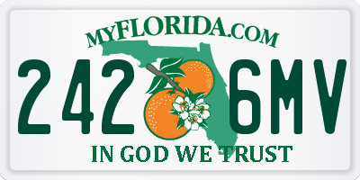FL license plate 2426MV