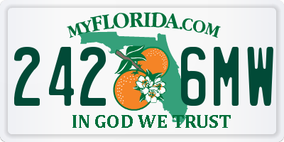 FL license plate 2426MW