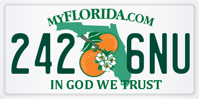 FL license plate 2426NU