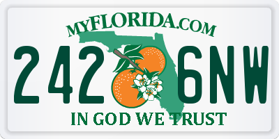 FL license plate 2426NW