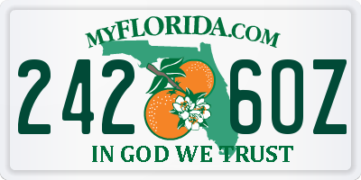FL license plate 2426OZ