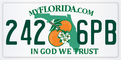 FL license plate 2426PB