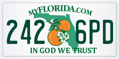 FL license plate 2426PD