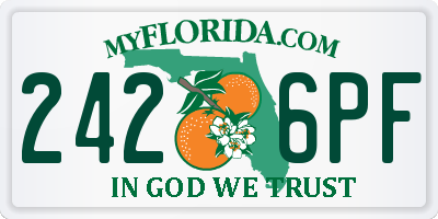 FL license plate 2426PF