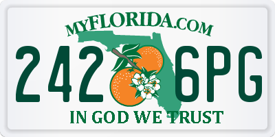 FL license plate 2426PG