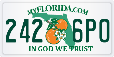 FL license plate 2426PO