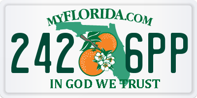 FL license plate 2426PP