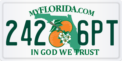 FL license plate 2426PT
