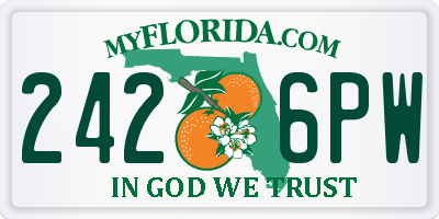 FL license plate 2426PW