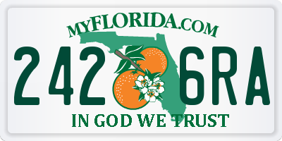 FL license plate 2426RA