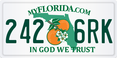 FL license plate 2426RK