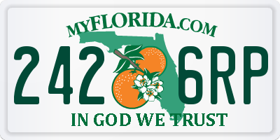 FL license plate 2426RP
