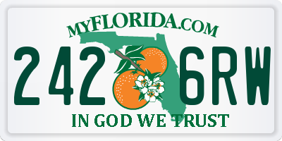 FL license plate 2426RW