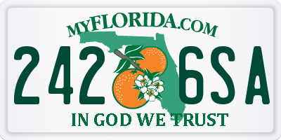 FL license plate 2426SA