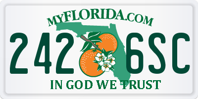 FL license plate 2426SC