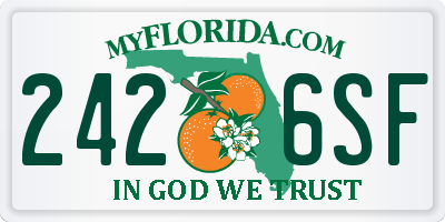 FL license plate 2426SF