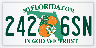 FL license plate 2426SN