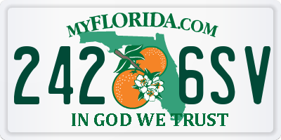FL license plate 2426SV