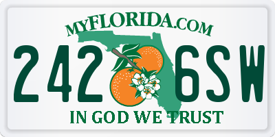 FL license plate 2426SW