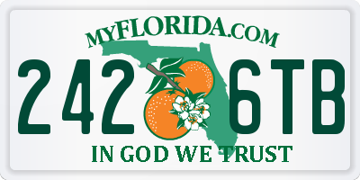FL license plate 2426TB