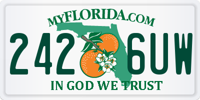FL license plate 2426UW