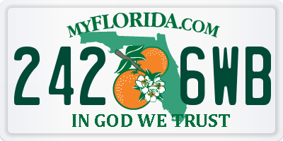 FL license plate 2426WB