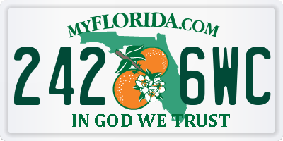 FL license plate 2426WC