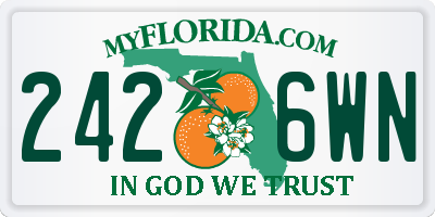 FL license plate 2426WN