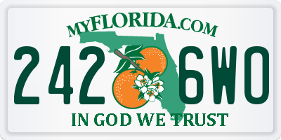 FL license plate 2426WO
