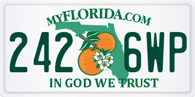 FL license plate 2426WP