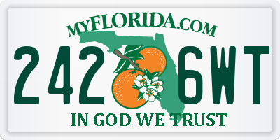 FL license plate 2426WT