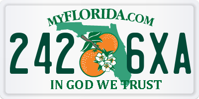 FL license plate 2426XA