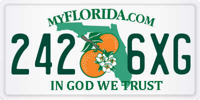 FL license plate 2426XG