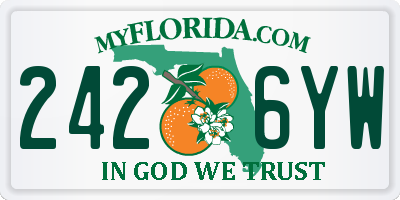 FL license plate 2426YW