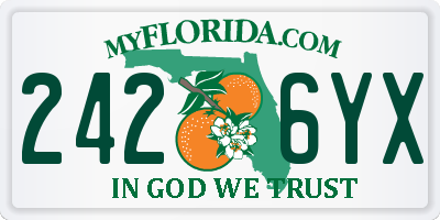 FL license plate 2426YX